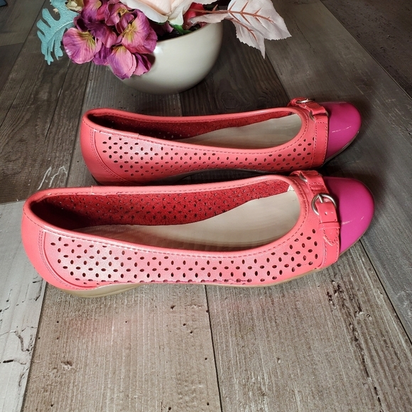 Croft & Barrow Sole(sense)ability Ballet Flats - Women Size 8 - Coral and Pink - Picture 3 of 16